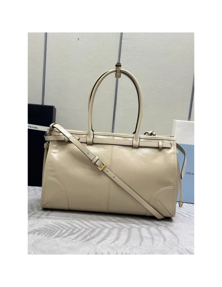 Prada Bonnie large leather handbag 1BA433 38*30*12cm,Prada Bags