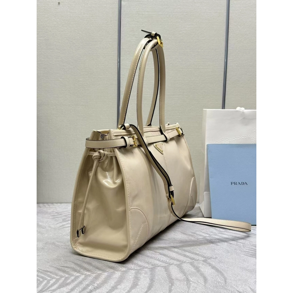 Prada Bonnie large leather handbag 1BA433 38*30*12cm,Prada Bags