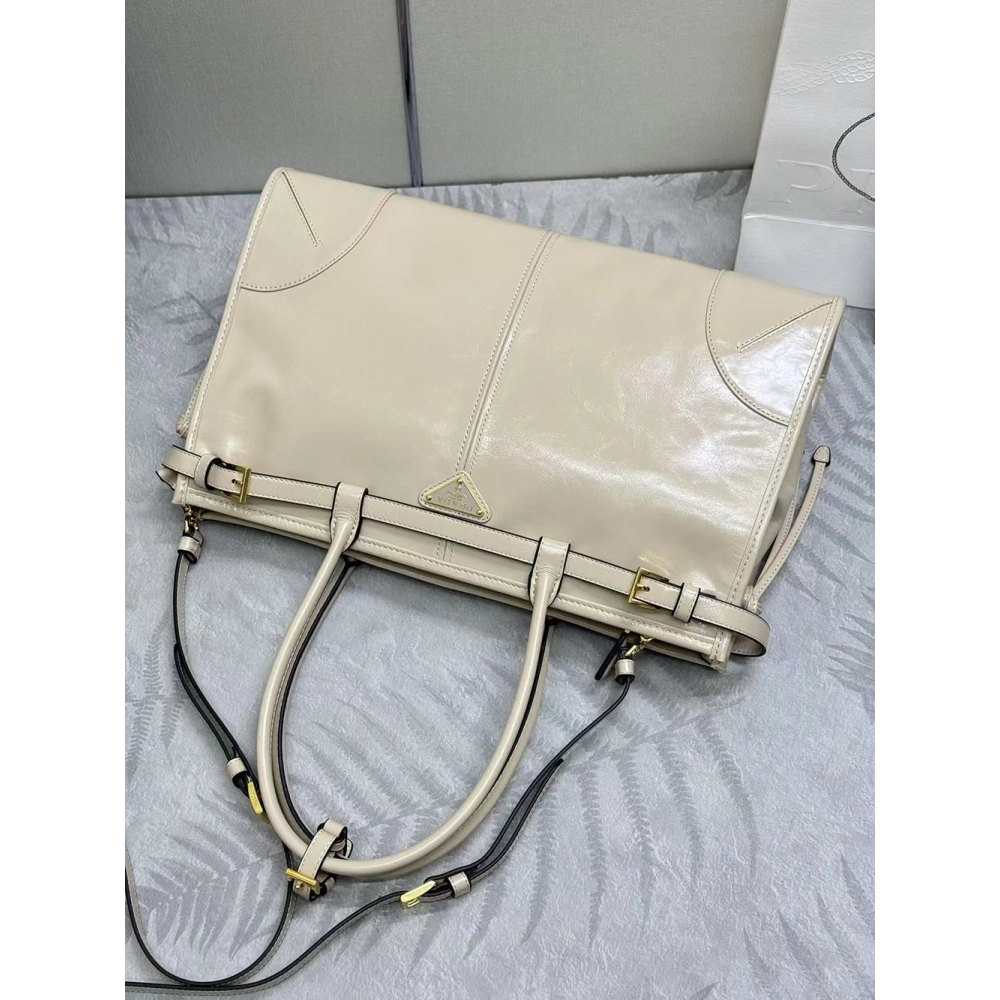 Prada Bonnie large leather handbag 1BA433 38*30*12cm,Prada Bags