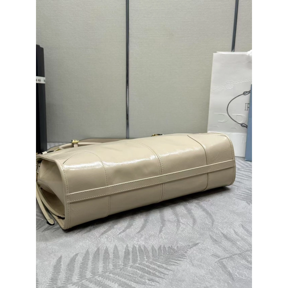 Prada Bonnie large leather handbag 1BA433 38*30*12cm,Prada Bags