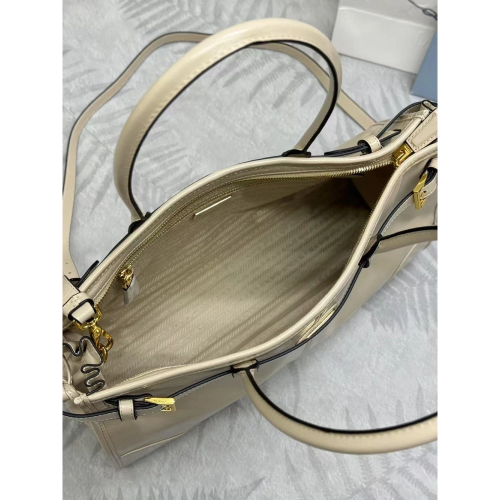 Prada Bonnie large leather handbag 1BA433 38*30*12cm,Prada Bags