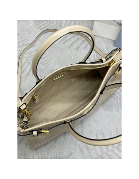 Prada Bonnie large leather handbag 1BA433 38*30*12cm,Prada Bags