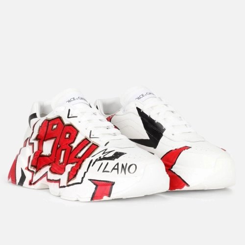 Dolce Gabbana Mens Daymaster Sneakers with 1984 Printed