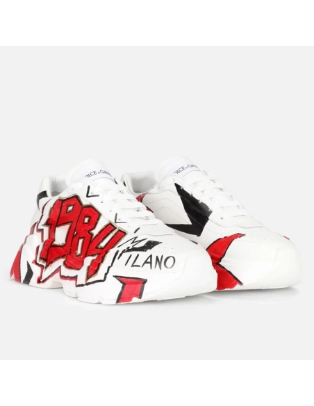 Dolce Gabbana Mens Daymaster Sneakers with 1984 Printed