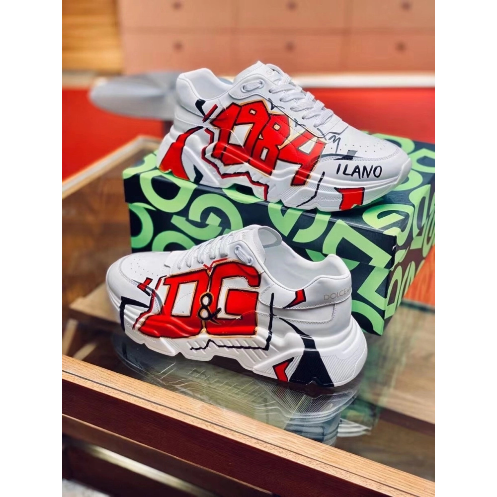 Dolce Gabbana Mens Daymaster Sneakers with 1984 Printed