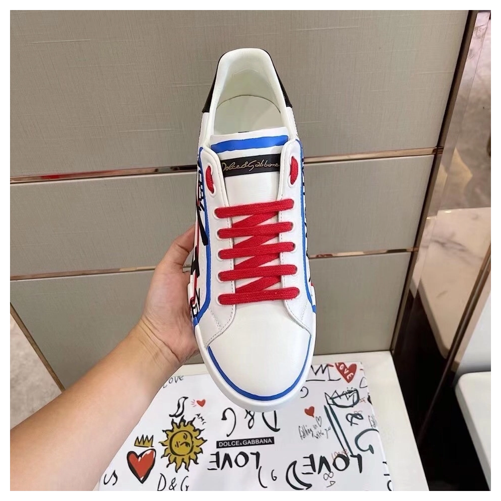 Dolce Gabbana Mens Limited Edition Portofino Sneakers Red