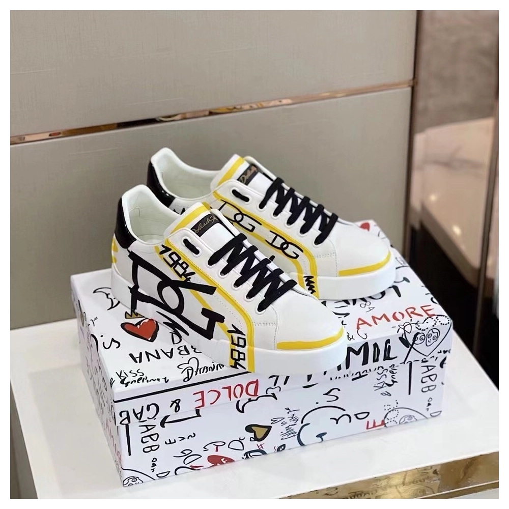 Dolce Gabbana Mens Limited Edition Portofino Sneakers Yellow