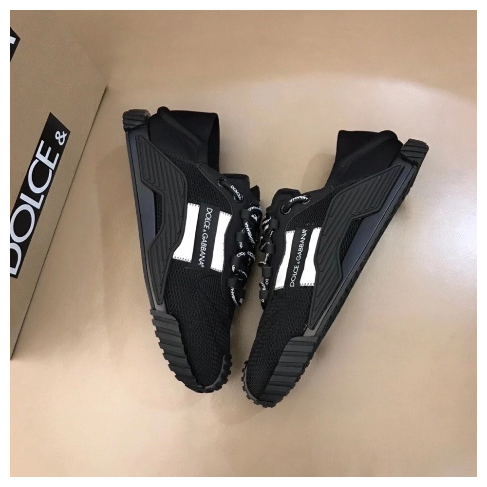 Dolce Gabbana Mens NS1 Slip-on Sneakers In Black Mesh