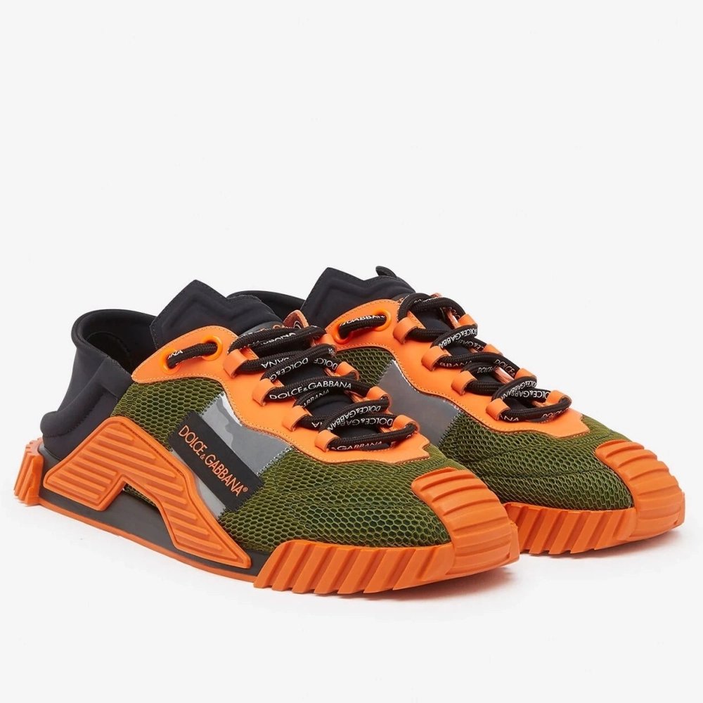 Dolce Gabbana Mens NS1 Slip-on Sneakers In Green Mesh
