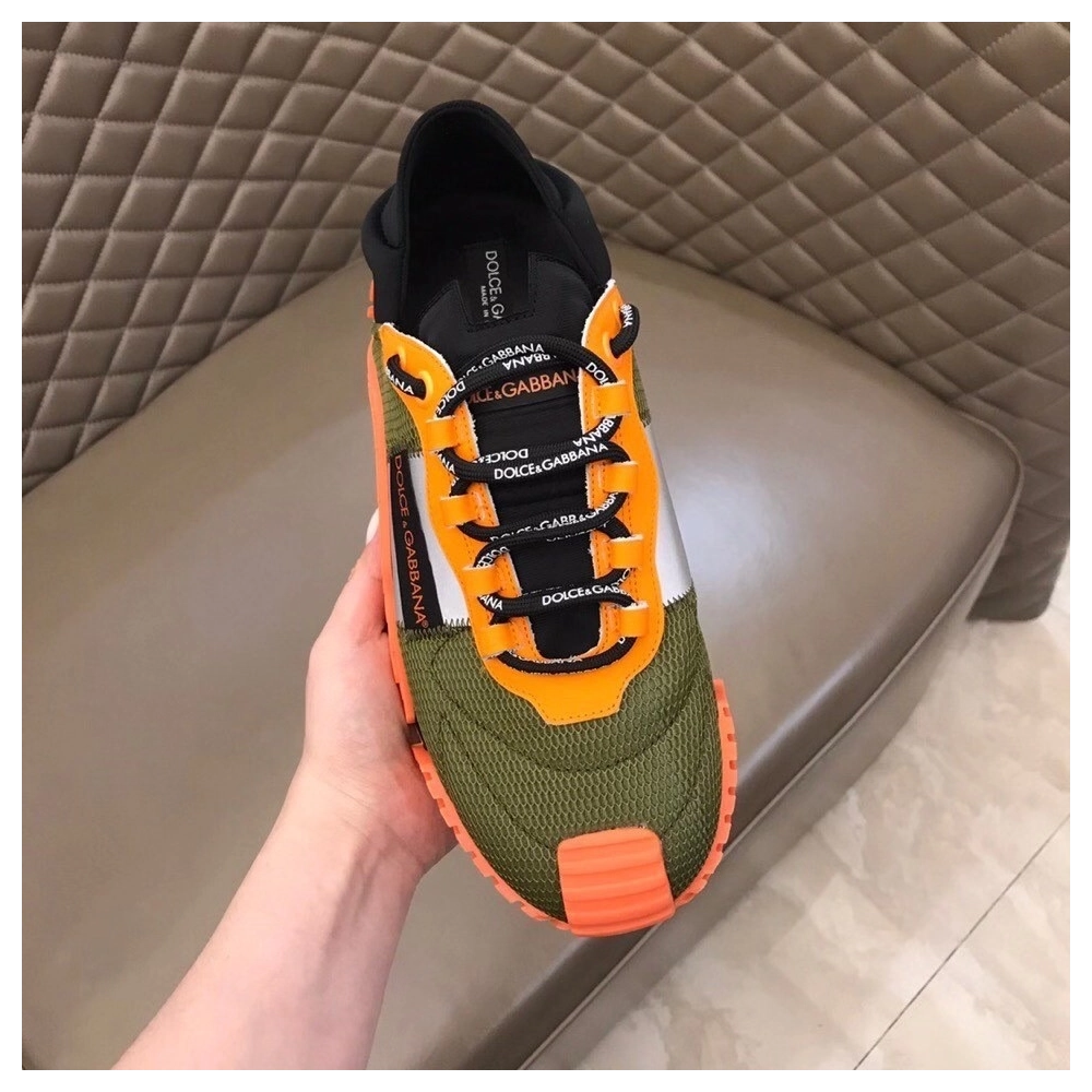 Dolce Gabbana Mens NS1 Slip-on Sneakers In Green Mesh