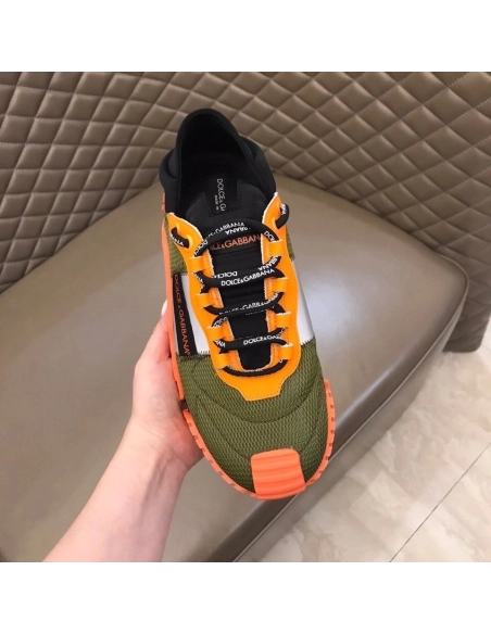 Dolce Gabbana Mens NS1 Slip-on Sneakers In Green Mesh