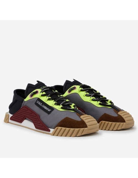 Dolce Gabbana Mens NS1 Slip-on Sneakers In Grey Mesh