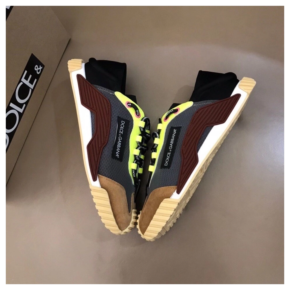 Dolce Gabbana Mens NS1 Slip-on Sneakers In Grey Mesh