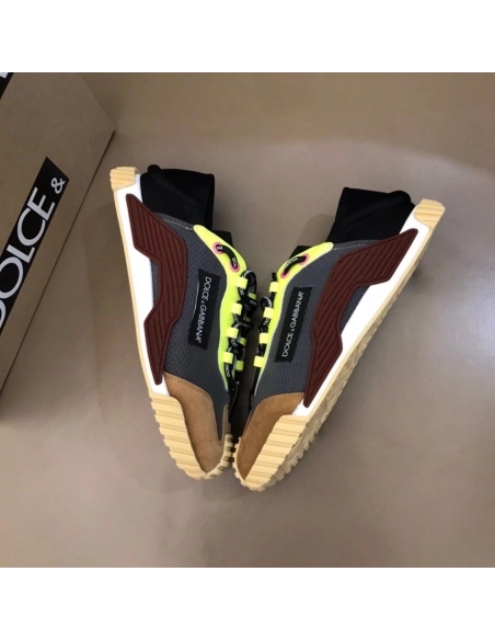 Dolce Gabbana Mens NS1 Slip-on Sneakers In Grey Mesh