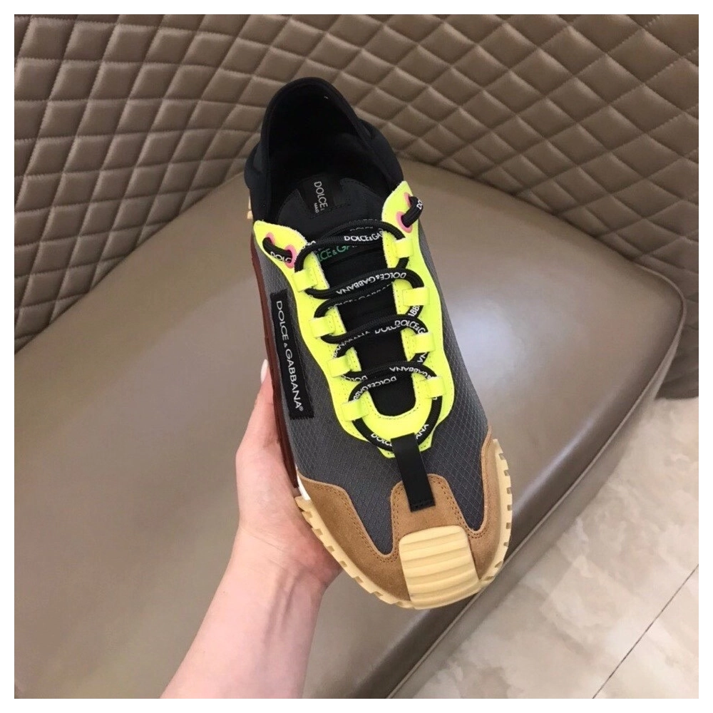 Dolce Gabbana Mens NS1 Slip-on Sneakers In Grey Mesh