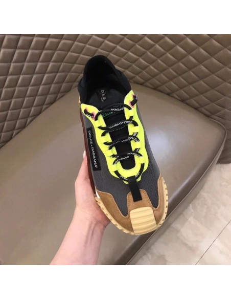 Dolce Gabbana Mens NS1 Slip-on Sneakers In Grey Mesh