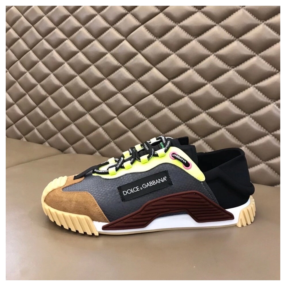 Dolce Gabbana Mens NS1 Slip-on Sneakers In Grey Mesh