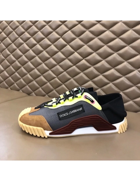 Dolce Gabbana Mens NS1 Slip-on Sneakers In Grey Mesh