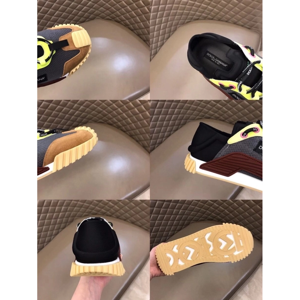 Dolce Gabbana Mens NS1 Slip-on Sneakers In Grey Mesh