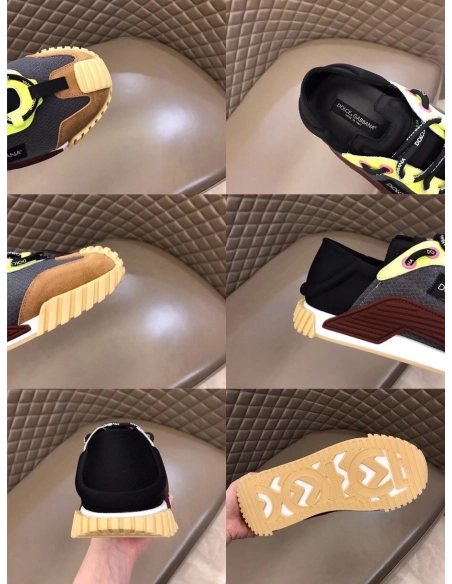 Dolce Gabbana Mens NS1 Slip-on Sneakers In Grey Mesh