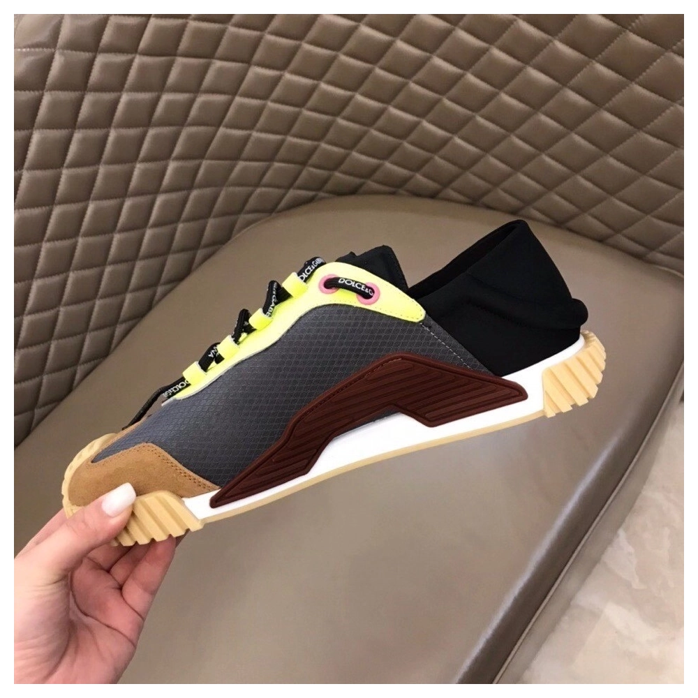 Dolce Gabbana Mens NS1 Slip-on Sneakers In Grey Mesh