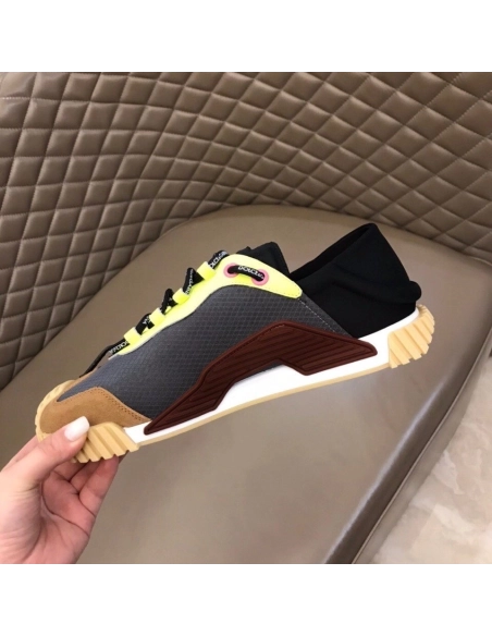 Dolce Gabbana Mens NS1 Slip-on Sneakers In Grey Mesh