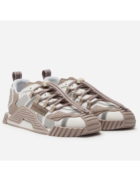 Dolce Gabbana Mens NS1 Sneakers In Beige Fabric