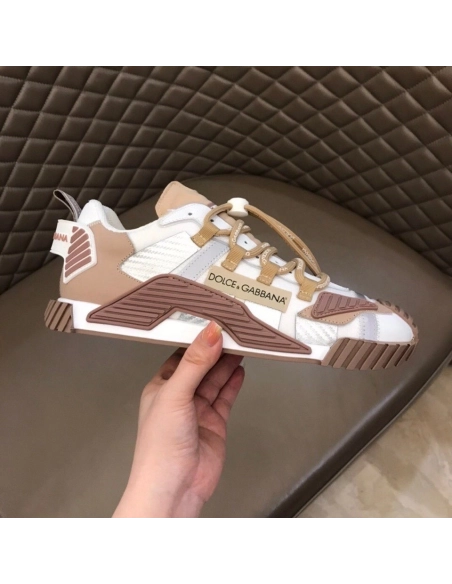 Dolce Gabbana Mens NS1 Sneakers In Beige Fabric