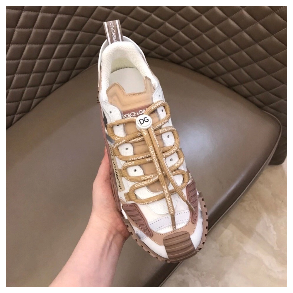 Dolce Gabbana Mens NS1 Sneakers In Beige Fabric