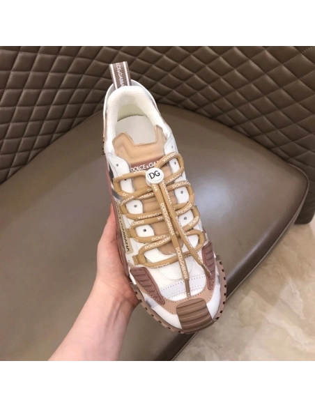 Dolce Gabbana Mens NS1 Sneakers In Beige Fabric