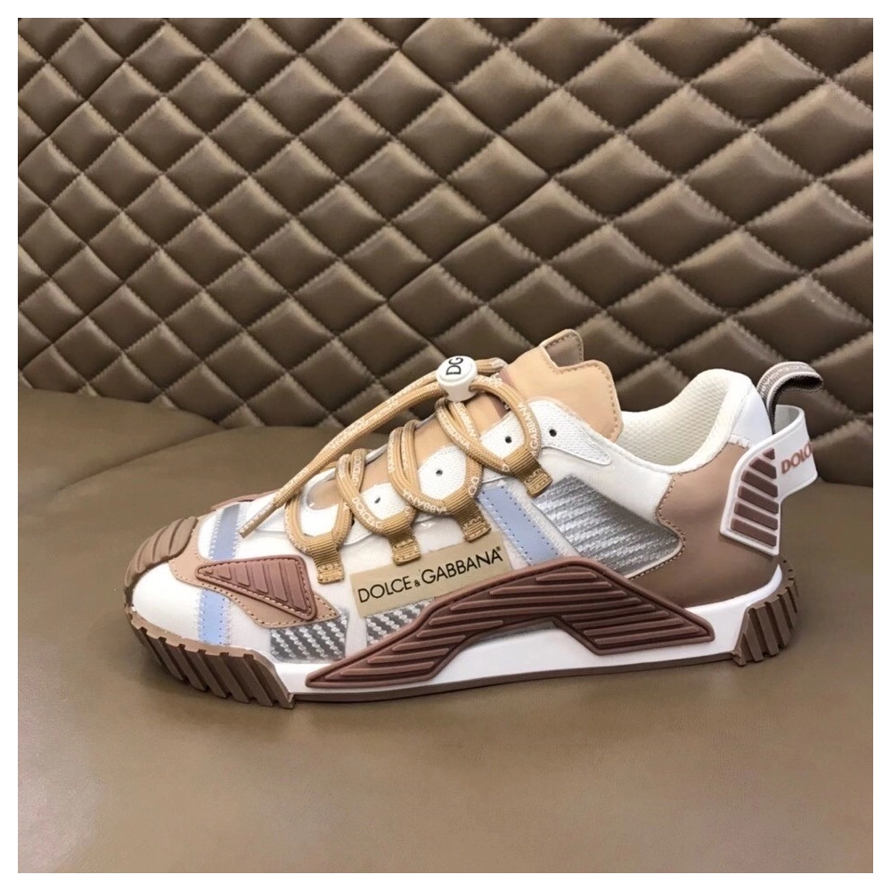 Dolce Gabbana Mens NS1 Sneakers In Beige Fabric