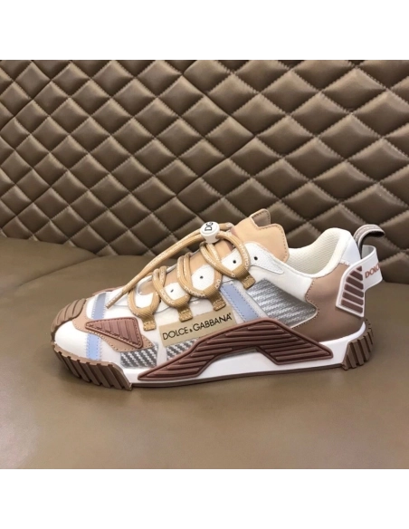 Dolce Gabbana Mens NS1 Sneakers In Beige Fabric