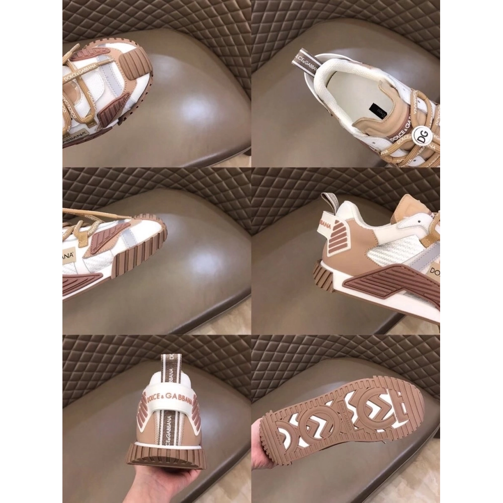 Dolce Gabbana Mens NS1 Sneakers In Beige Fabric