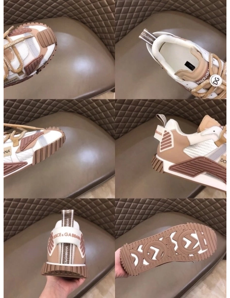 Dolce Gabbana Mens NS1 Sneakers In Beige Fabric