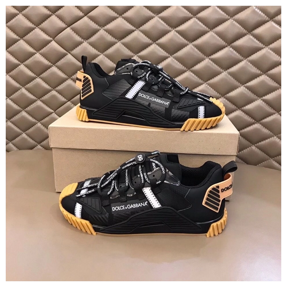 Dolce Gabbana Mens NS1 Sneakers In Black Fabric