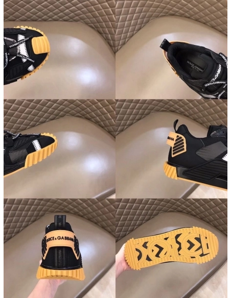 Dolce Gabbana Mens NS1 Sneakers In Black Fabric