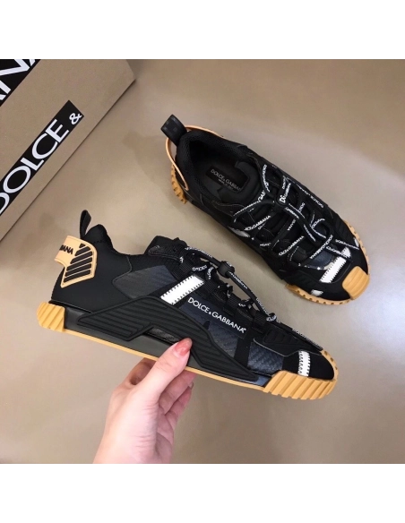 Dolce Gabbana Mens NS1 Sneakers In Black Fabric