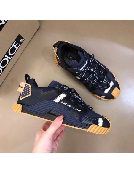 Dolce Gabbana Mens NS1 Sneakers In Blue Fabric