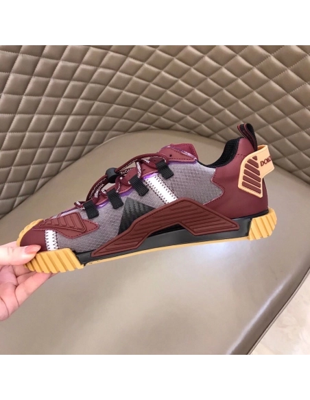 Dolce Gabbana Mens NS1 Sneakers In Bordeaux Fabric