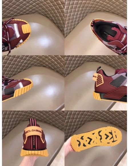 Dolce Gabbana Mens NS1 Sneakers In Bordeaux Fabric