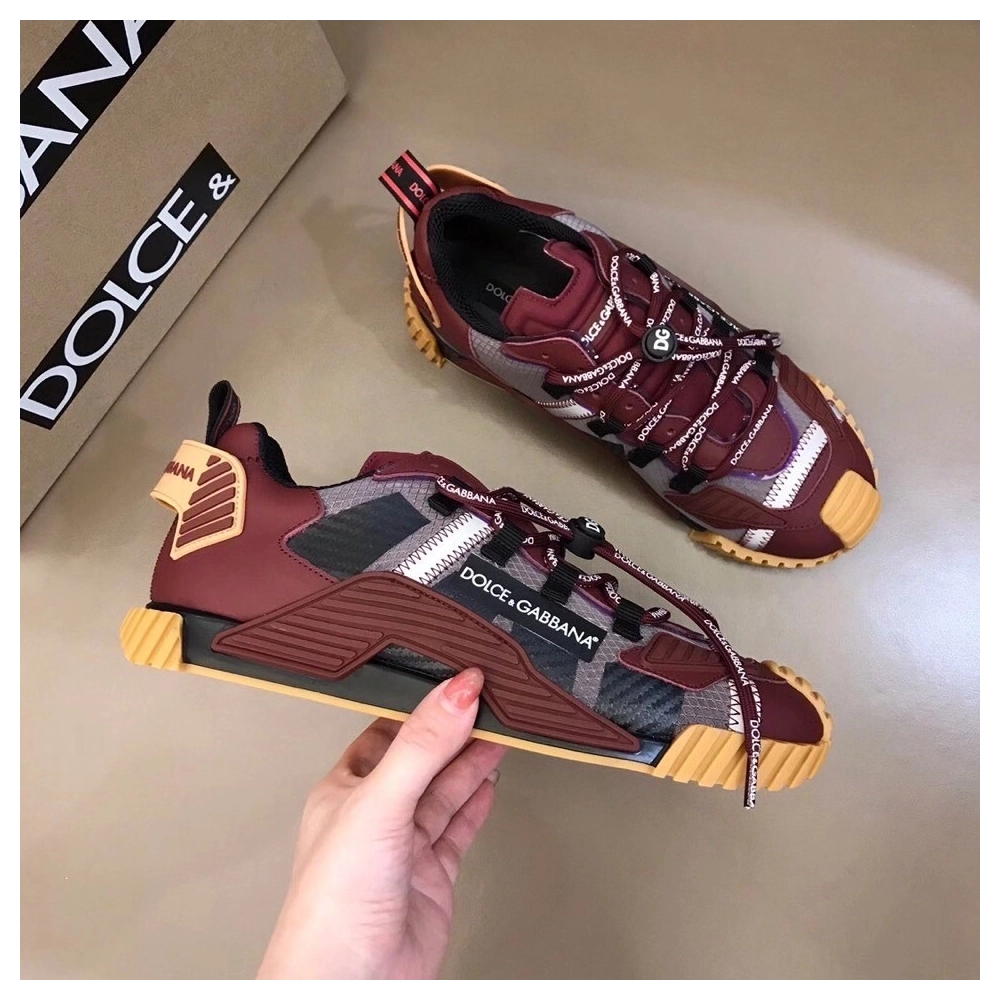 Dolce Gabbana Mens NS1 Sneakers In Bordeaux Fabric