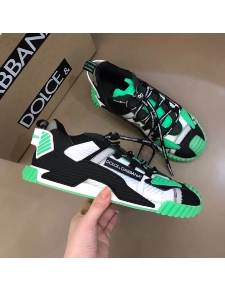 Dolce Gabbana Mens NS1 Sneakers In Green Fabric