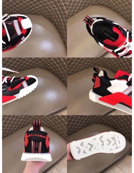 Dolce Gabbana Mens NS1 Sneakers In Red Fabric