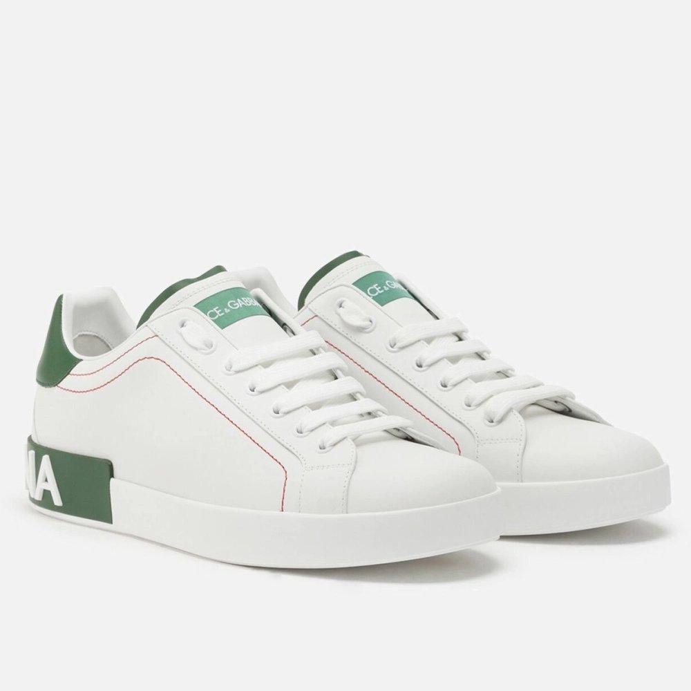 Dolce Gabbana Mens Portofino Sneakers with Green Branded