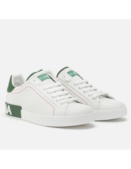 Dolce Gabbana Mens Portofino Sneakers with Green Branded
