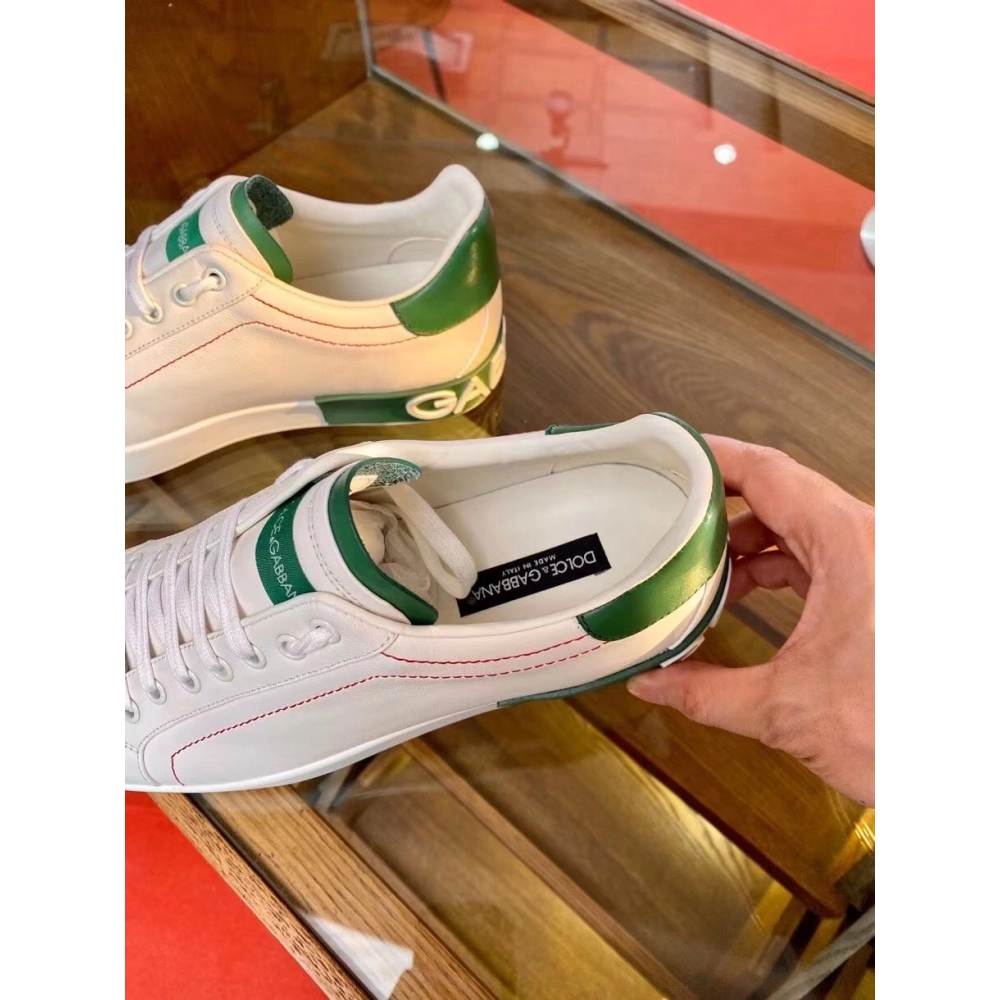 Dolce Gabbana Mens Portofino Sneakers with Green Branded