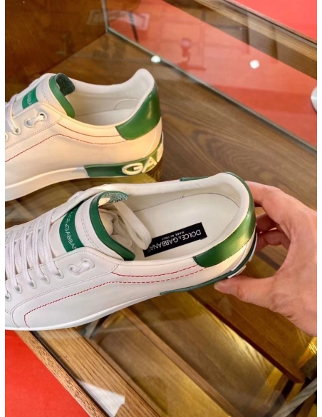 Dolce Gabbana Mens Portofino Sneakers with Green Branded