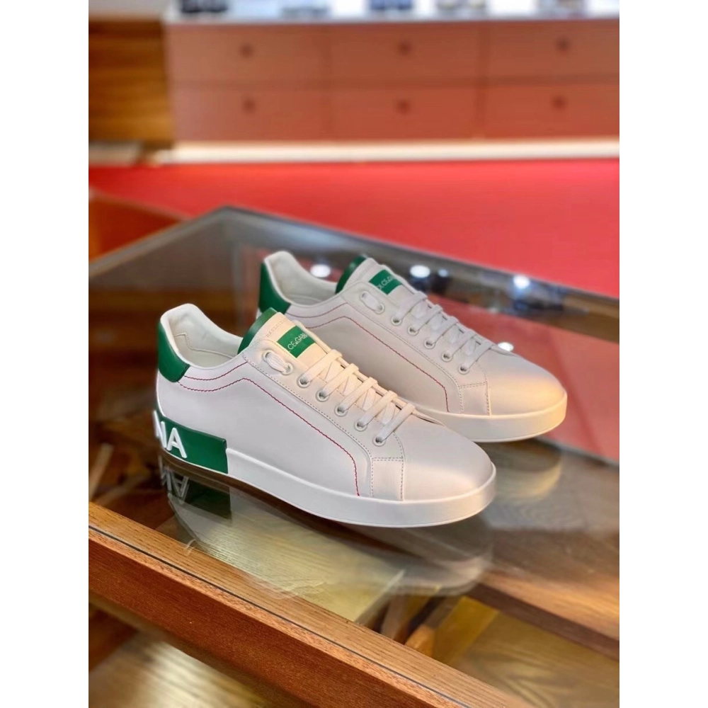 Dolce Gabbana Mens Portofino Sneakers with Green Branded