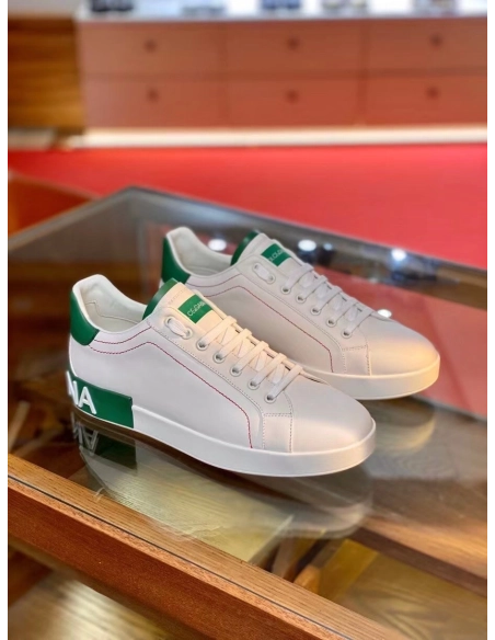 Dolce Gabbana Mens Portofino Sneakers with Green Branded