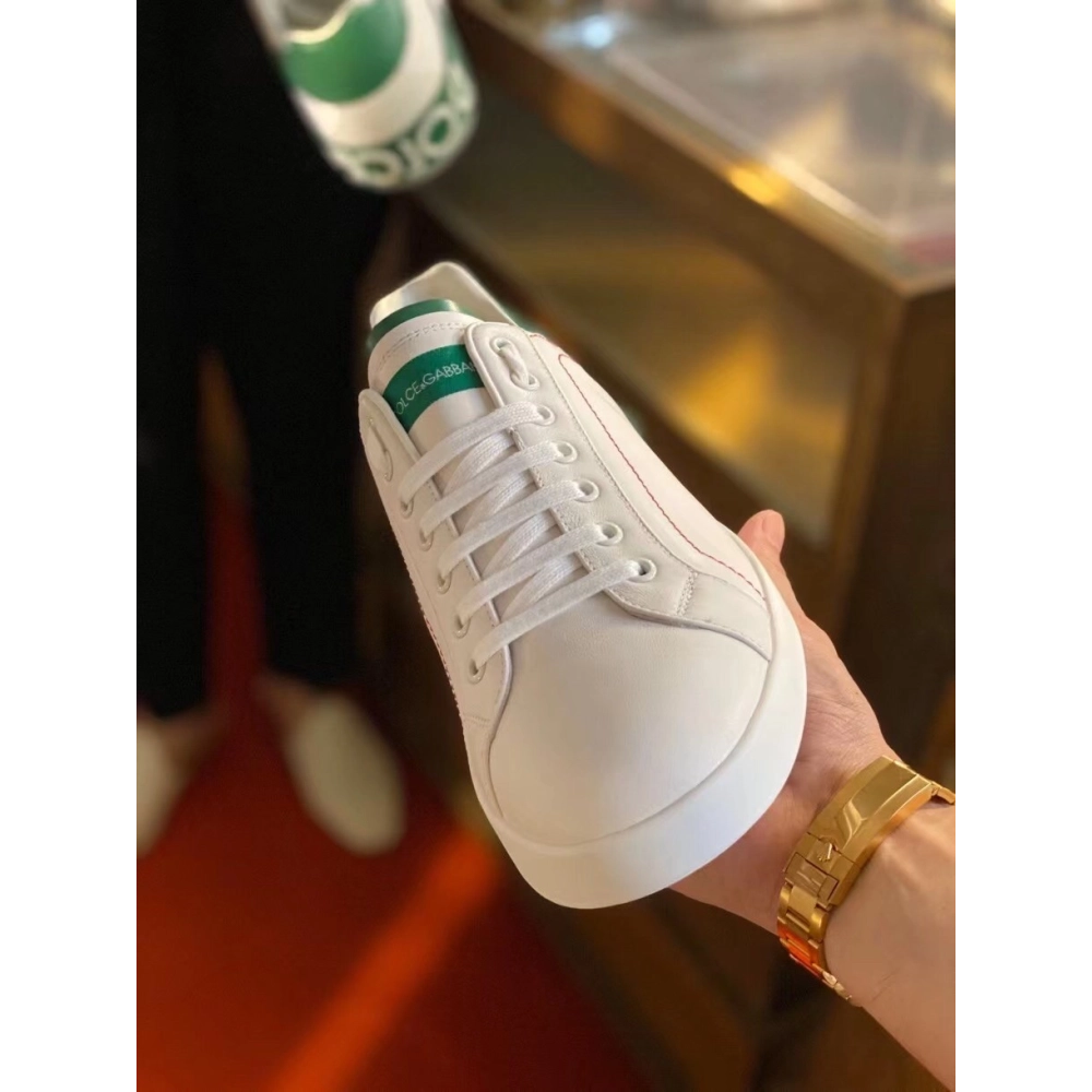 Dolce Gabbana Mens Portofino Sneakers with Green Branded